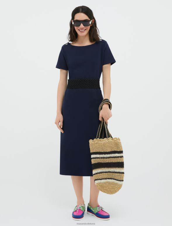 apģērbu 8VJP130 jūras zils bretoņu svītru kreklu kleita sievietes MAX&Co.