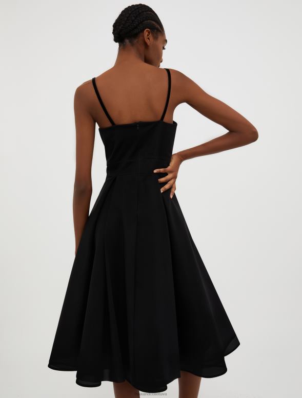 apģērbu 8VJP133 melns korolas formas džersija kleita sievietes MAX&Co.