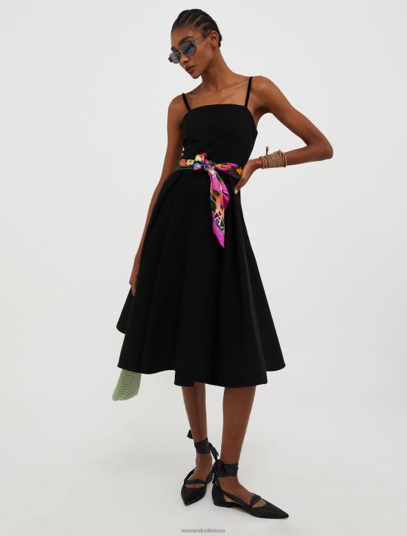 apģērbu 8VJP133 melns korolas formas džersija kleita sievietes MAX&Co.