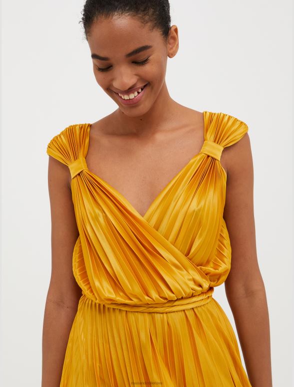 apģērbu 8VJP135 kamielis kroku džersija maxi kleita sievietes MAX&Co.