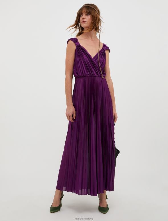 apģērbu 8VJP136 bordo kroku džersija maxi kleita sievietes MAX&Co.