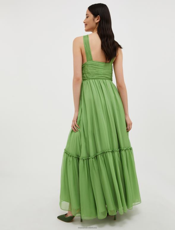 apģērbu 8VJP137 zaļš šifona maxi kleita sievietes MAX&Co.