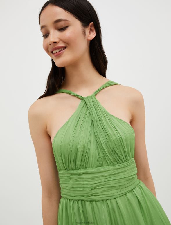 apģērbu 8VJP137 zaļš šifona maxi kleita sievietes MAX&Co.