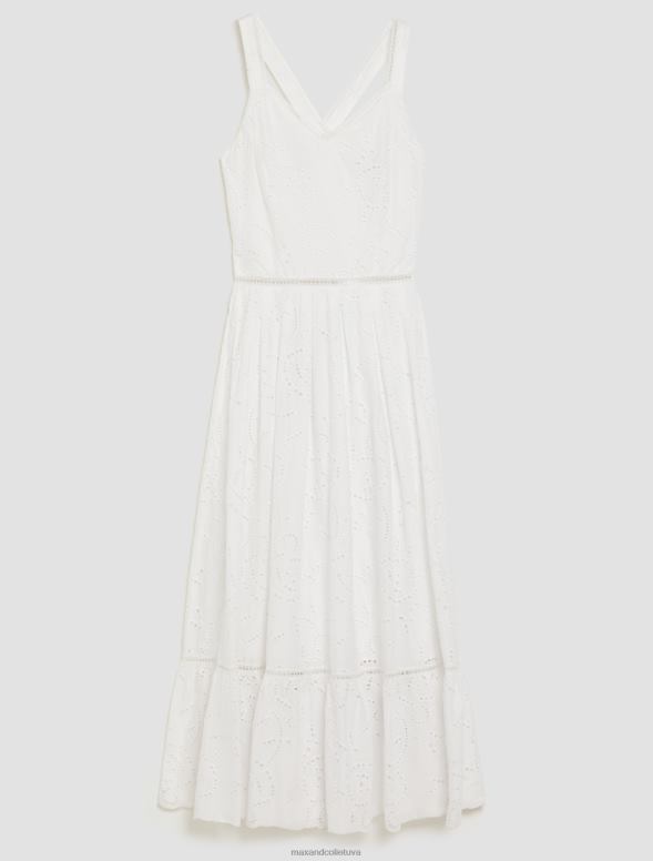 apģērbu 8VJP21 optika balta kokvilnas broderie-anglaise sundress sievietes MAX&Co.