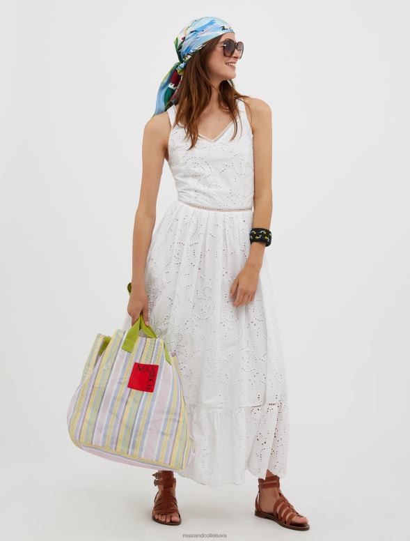 apģērbu 8VJP21 optika balta kokvilnas broderie-anglaise sundress sievietes MAX&Co.