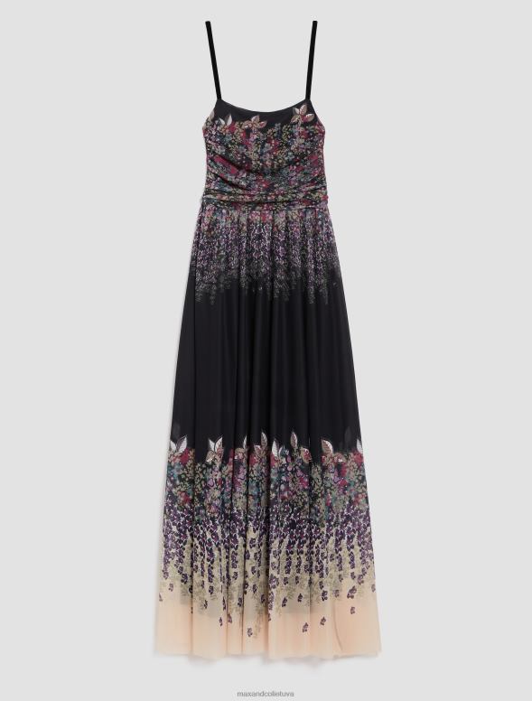 apģērbu 8VJP25 violets drapēta džersija kleita sievietes MAX&Co.