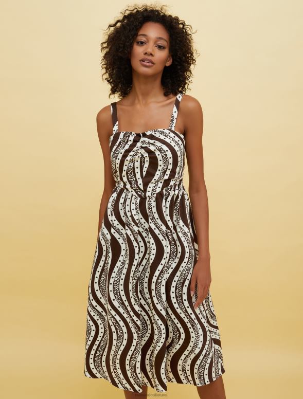 apģērbu 8VJP30 brūns raksts cilvēki, vietas, krāsa vainaga kleita sievietes MAX&Co.