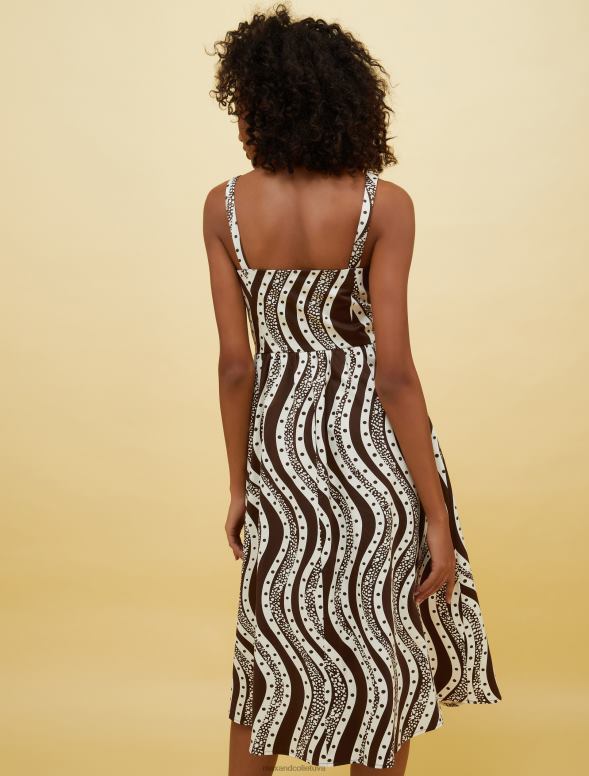 apģērbu 8VJP30 brūns raksts cilvēki, vietas, krāsa vainaga kleita sievietes MAX&Co.