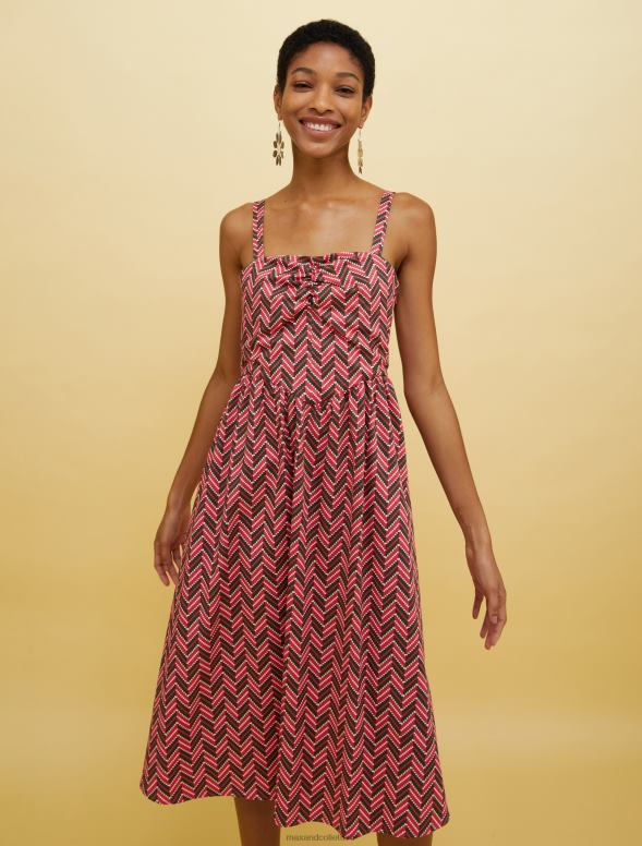 apģērbu 8VJP31 fuksijas raksts cilvēki, vietas, krāsa vainaga kleita sievietes MAX&Co.