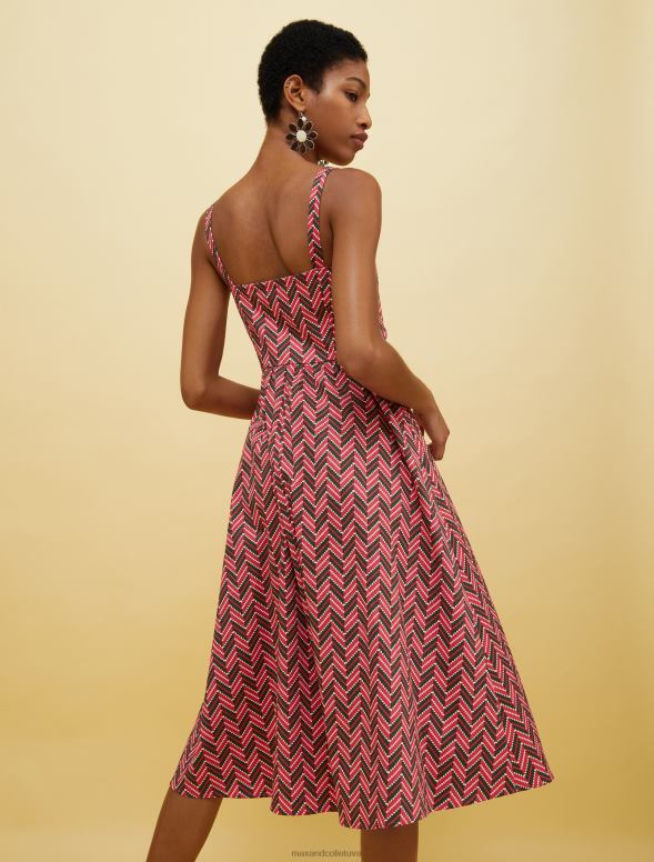 apģērbu 8VJP31 fuksijas raksts cilvēki, vietas, krāsa vainaga kleita sievietes MAX&Co.