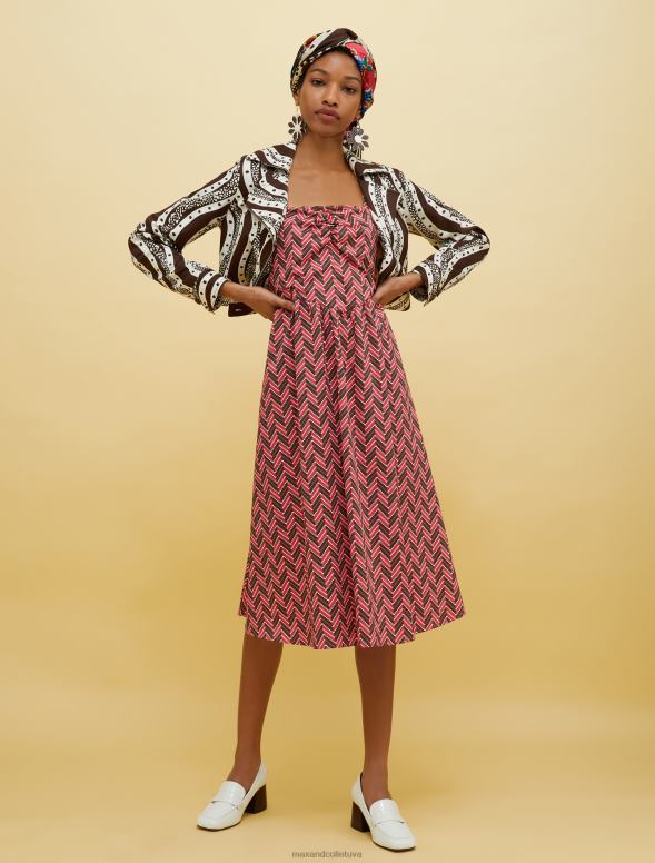 apģērbu 8VJP31 fuksijas raksts cilvēki, vietas, krāsa vainaga kleita sievietes MAX&Co.