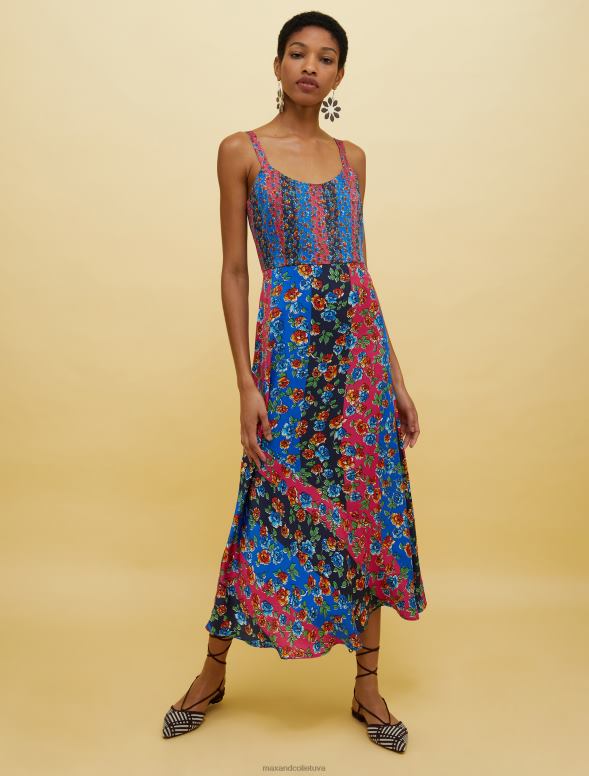 apģērbu 8VJP35 fantāzija blu marino cilvēki, vietas, krāsa satīna slip kleita sievietes MAX&Co.