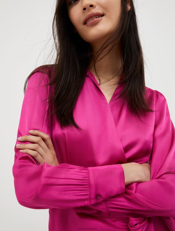 apģērbu 8VJP3 fuksija satīna ietīšanas kleita sievietes MAX&Co.