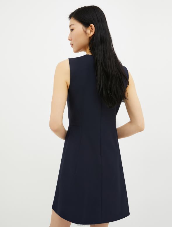 apģērbu 8VJP46 jūras zils kleita ar elastīgu apvalku sievietes MAX&Co.