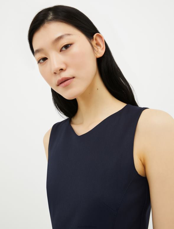 apģērbu 8VJP46 jūras zils kleita ar elastīgu apvalku sievietes MAX&Co.