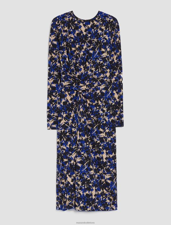 apģērbu 8VJP48 jūras zils drapēta džersija kleita sievietes MAX&Co.