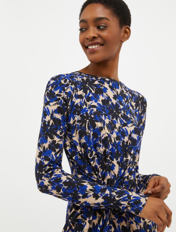 apģērbu 8VJP48 jūras zils drapēta džersija kleita sievietes MAX&Co.