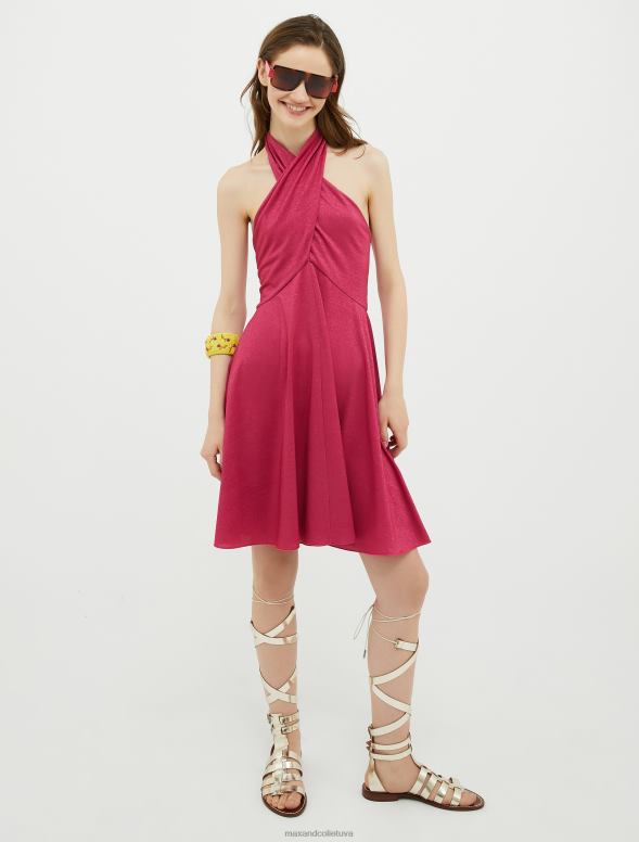 apģērbu 8VJP50 sarkans lurex džersija ballīšu kleita sievietes MAX&Co.