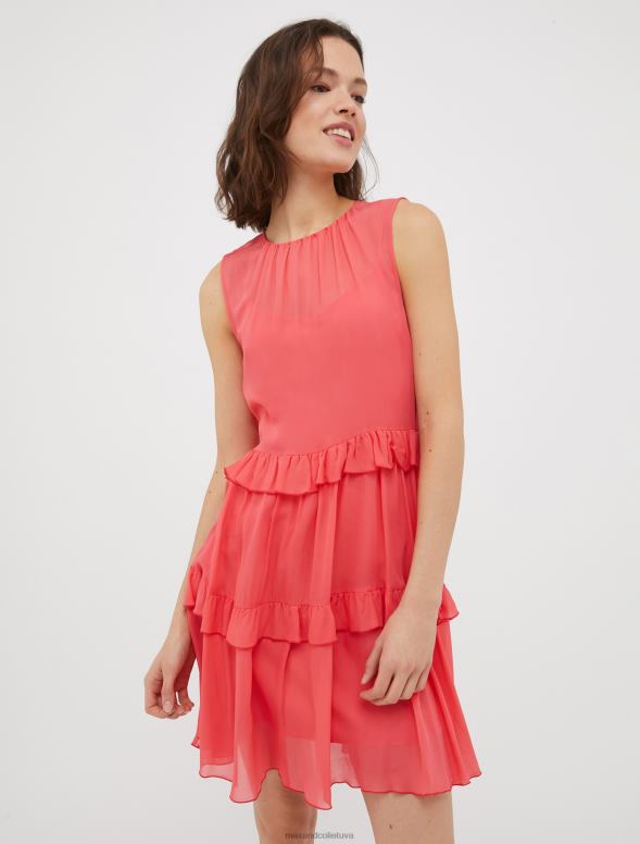 apģērbu 8VJP51 sarkans locīta žoržeta kleita sievietes MAX&Co.