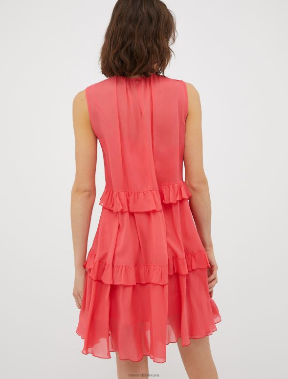 apģērbu 8VJP51 sarkans locīta žoržeta kleita sievietes MAX&Co.