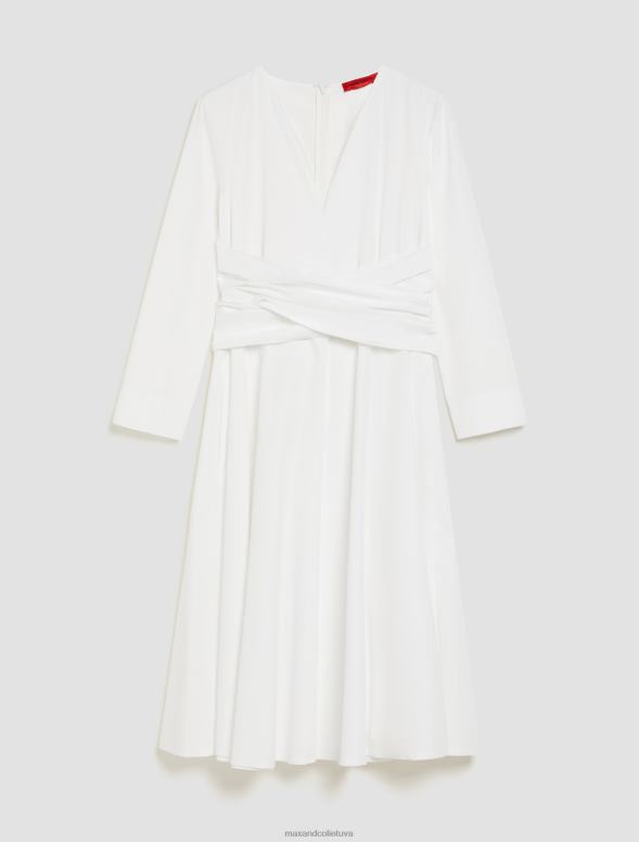 apģērbu 8VJP58 ziloņkauls kokvilnas-poplīna vainaga kleita sievietes MAX&Co.