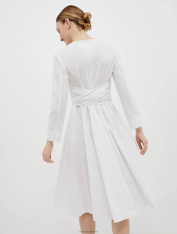 apģērbu 8VJP58 ziloņkauls kokvilnas-poplīna vainaga kleita sievietes MAX&Co.