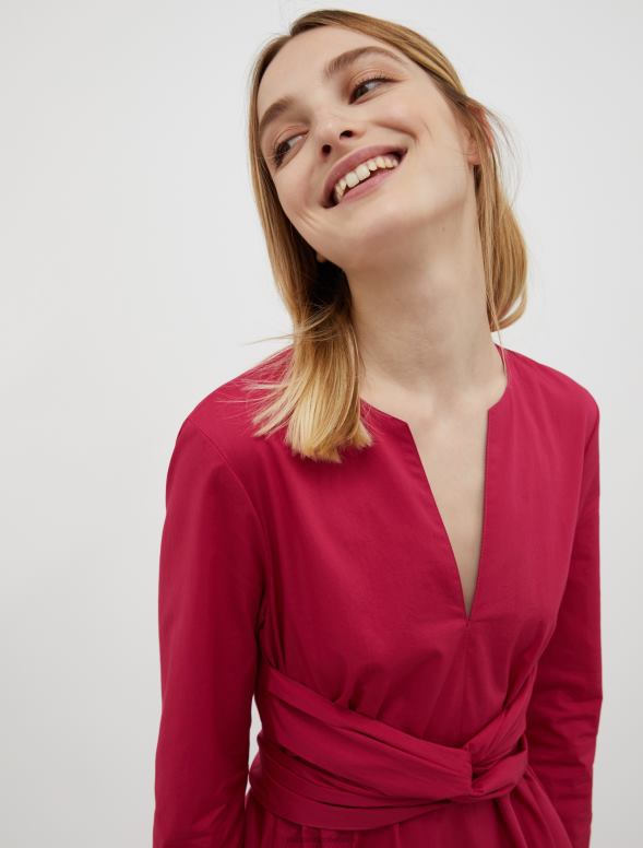 apģērbu 8VJP60 plūme kokvilnas-poplīna vainaga kleita sievietes MAX&Co.