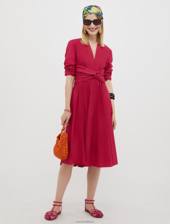 apģērbu 8VJP60 plūme kokvilnas-poplīna vainaga kleita sievietes MAX&Co.