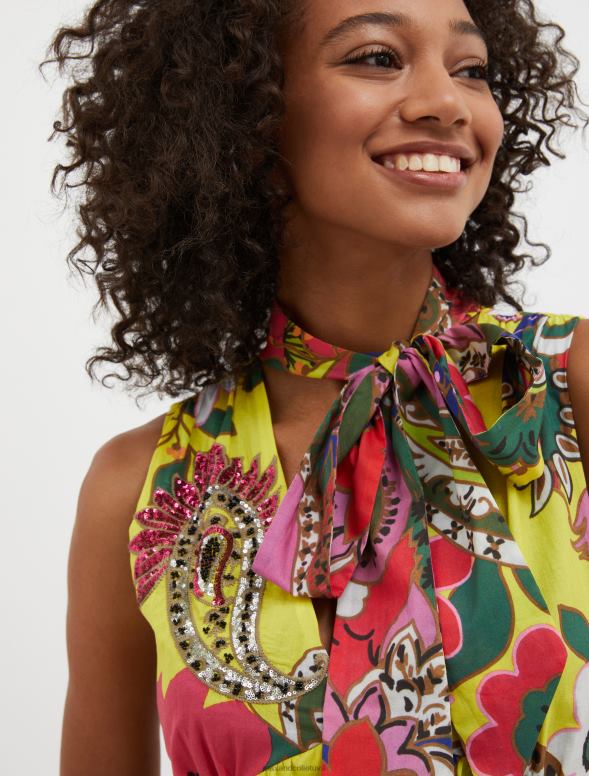 apģērbu 8VJP64 tumši zils raksts apdrukāta voile maxi kleita sievietes MAX&Co.