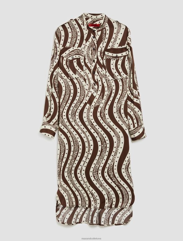 apģērbu 8VJP72 brūns raksts cilvēki, vietas, krāsu safari kleita sievietes MAX&Co.
