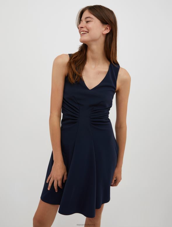 apģērbu 8VJP75 jūras zils drapēta džersija apvalka kleita sievietes MAX&Co.