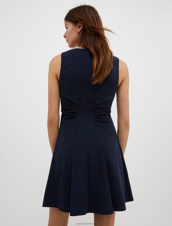 apģērbu 8VJP75 jūras zils drapēta džersija apvalka kleita sievietes MAX&Co.