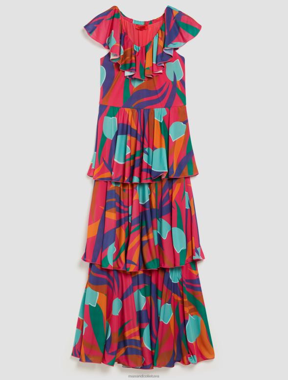 apģērbu 8VJP79 sarkans locīta džersija maxi kleita sievietes MAX&Co.