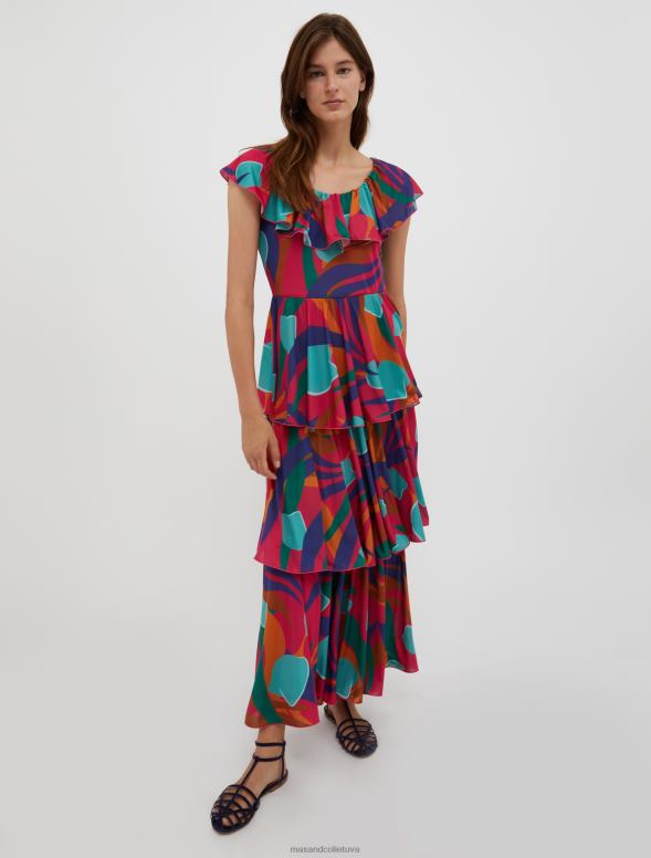apģērbu 8VJP79 sarkans locīta džersija maxi kleita sievietes MAX&Co.
