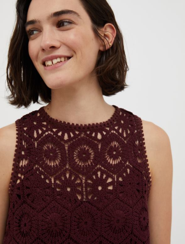 apģērbu 8VJP81 sarkans makramē džersija kleita sievietes MAX&Co.