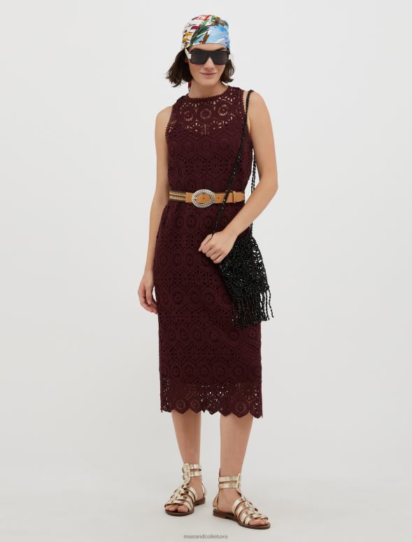 apģērbu 8VJP81 sarkans makramē džersija kleita sievietes MAX&Co.
