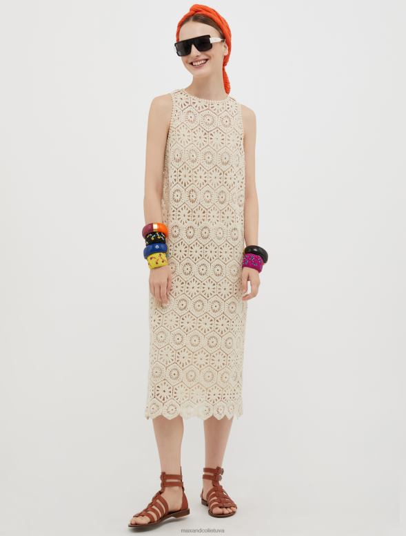 apģērbu 8VJP82 veca roze makramē džersija kleita sievietes MAX&Co.