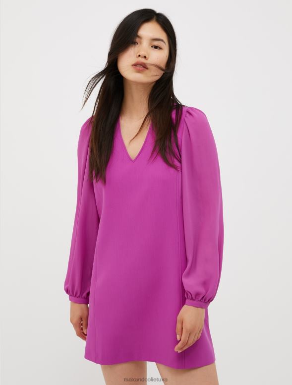 apģērbu 8VJP84 fuksija tunikas kleita ar uzpūstām piedurknēm sievietes MAX&Co.