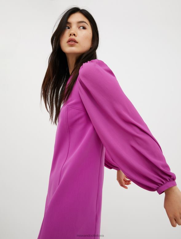 apģērbu 8VJP84 fuksija tunikas kleita ar uzpūstām piedurknēm sievietes MAX&Co.