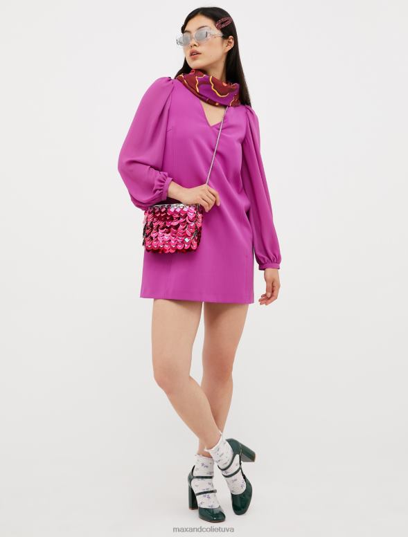 apģērbu 8VJP84 fuksija tunikas kleita ar uzpūstām piedurknēm sievietes MAX&Co.