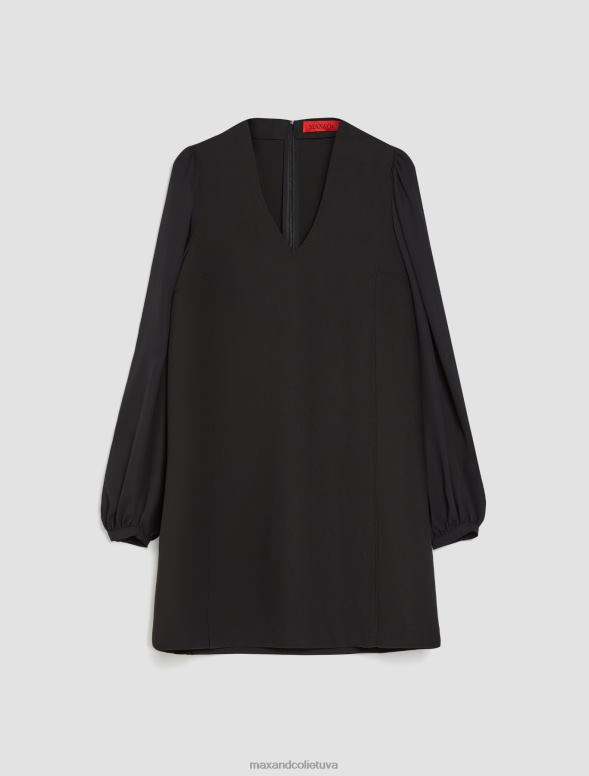 apģērbu 8VJP85 melns tunikas kleita ar uzpūstām piedurknēm sievietes MAX&Co.