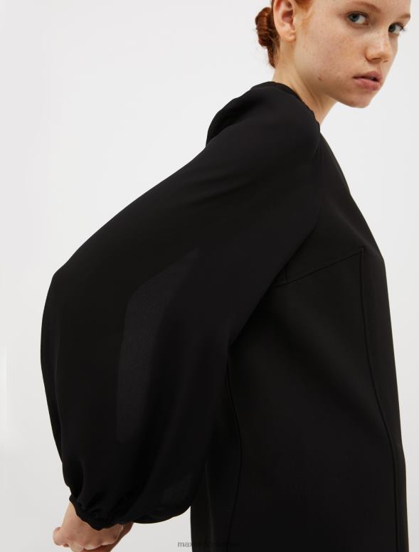 apģērbu 8VJP85 melns tunikas kleita ar uzpūstām piedurknēm sievietes MAX&Co.