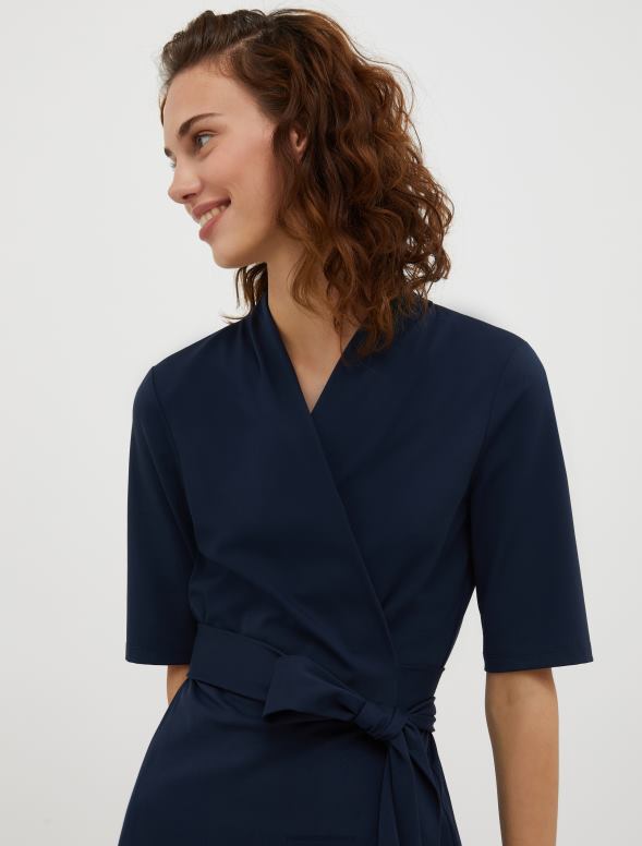 apģērbu 8VJP90 jūras zils tehniskā-džersija ietīšanas kleita sievietes MAX&Co.