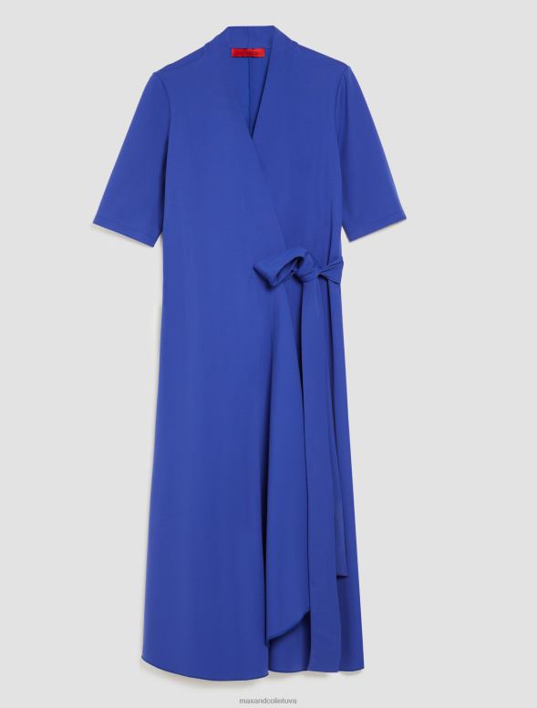 apģērbu 8VJP91 rudzupuķu zils tehniskā-džersija ietīšanas kleita sievietes MAX&Co.