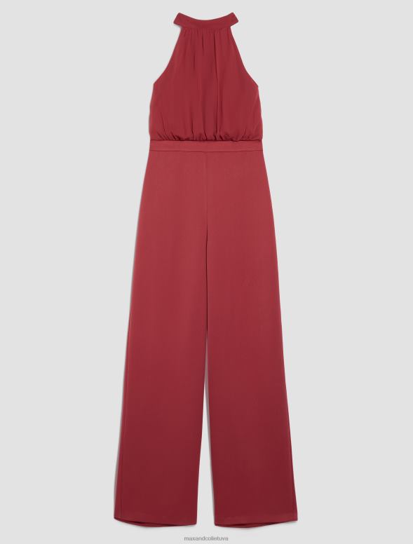 apģērbu 8VJP149 bordo satīna un žoržeta kombinezons sievietes MAX&Co.