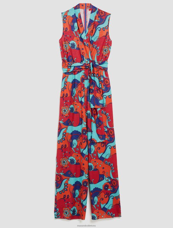 apģērbu 8VJP152 fuksijas raksts lureksa džersija kombinezons sievietes MAX&Co.