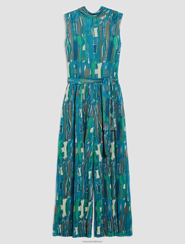 apģērbu 8VJP154 zaļš raksts kroku džersija kombinezons sievietes MAX&Co.