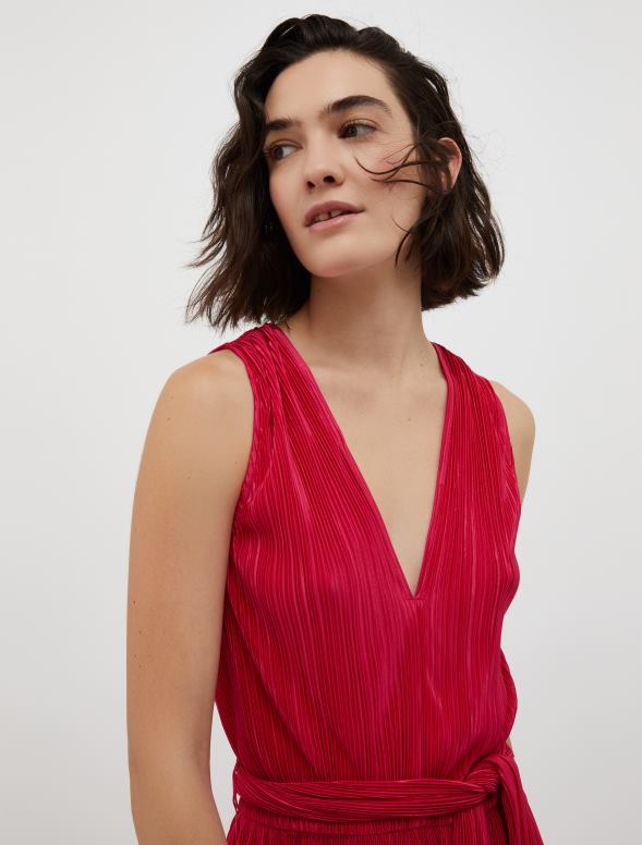 apģērbu 8VJP157 sarkans džersija kombinezons ar mikro kroku sievietes MAX&Co.