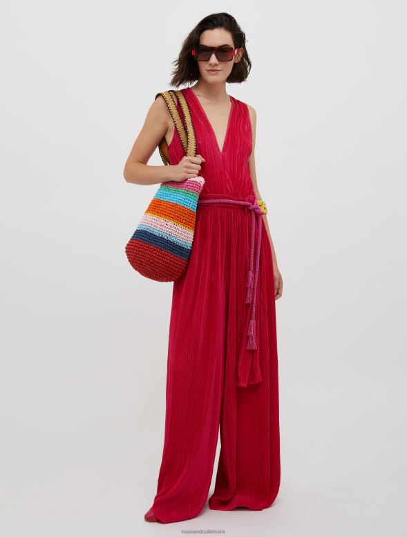 apģērbu 8VJP157 sarkans džersija kombinezons ar mikro kroku sievietes MAX&Co.