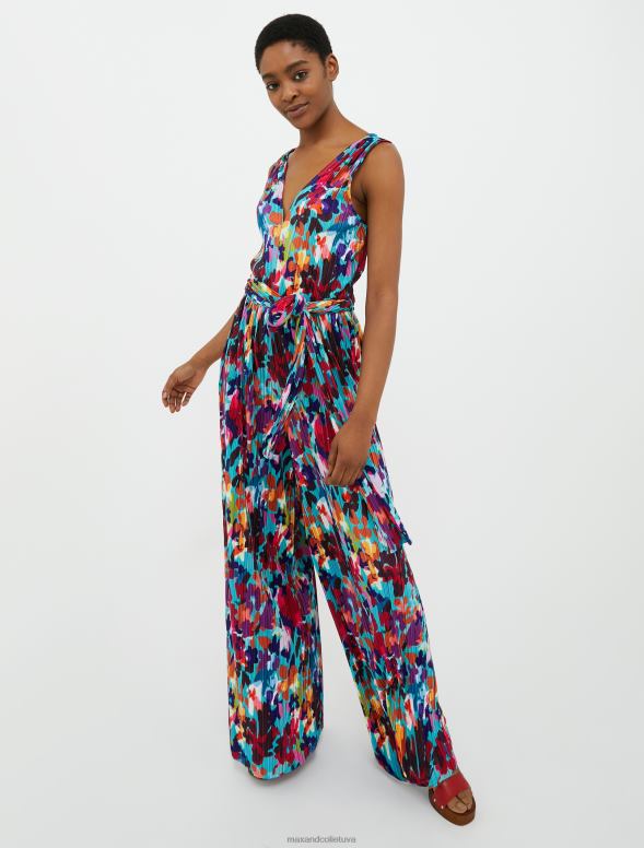 apģērbu 8VJP158 tirkīza džersija kombinezons ar mikro kroku sievietes MAX&Co.